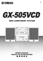 Yamaha GX-505-VCD - Owners Manual 